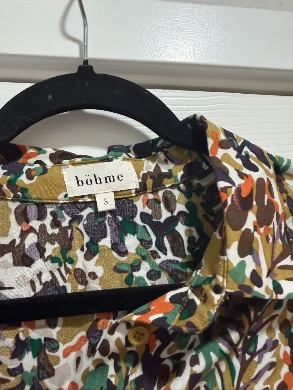 BOHME Multi Floral Button-Down Blouse Size Small